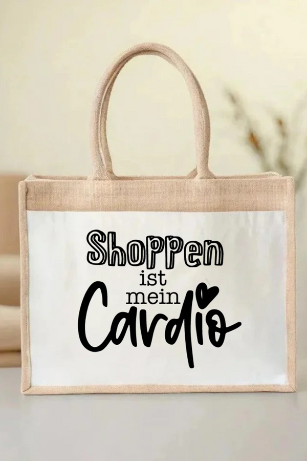 Jutetasche „Shoppen ist mein Cardio“ 🌟