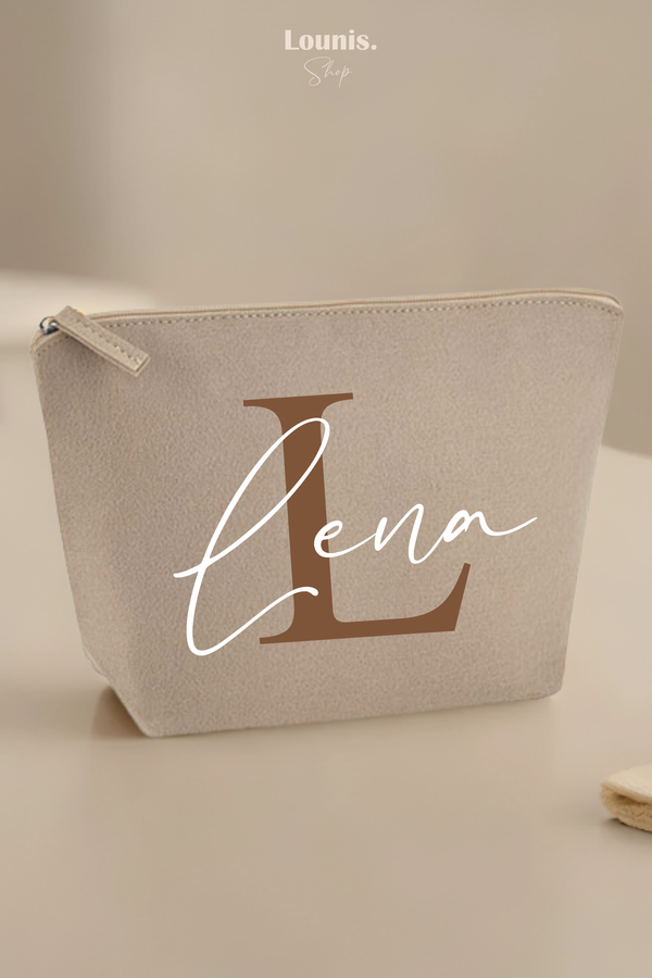 Personalisierte Kosmetiktasche mit Initial und Namen✨