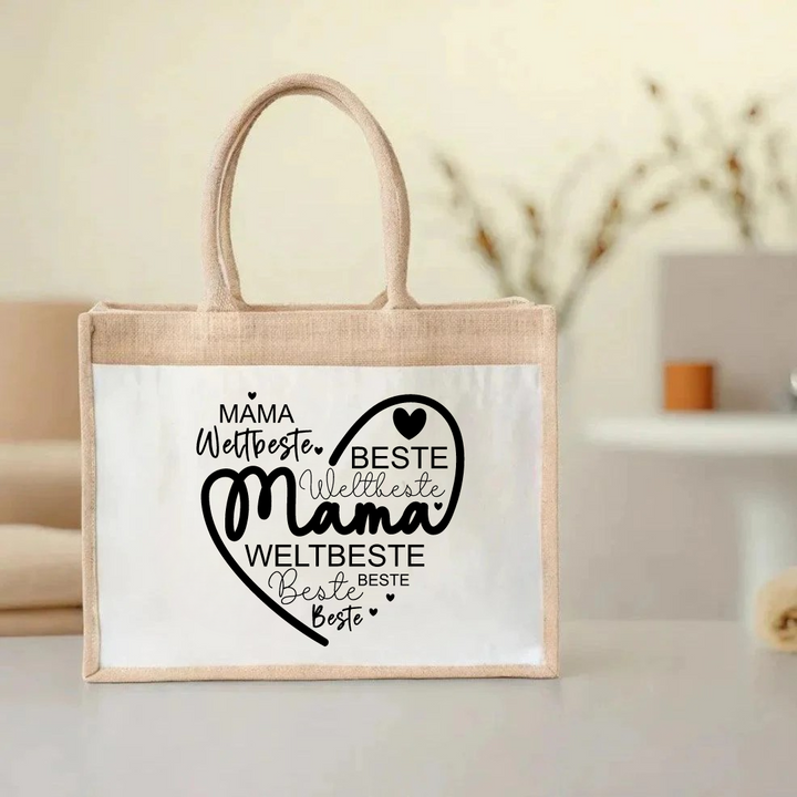 Jutetasche „Mama - weltbeste“ 🌟 - Lounis