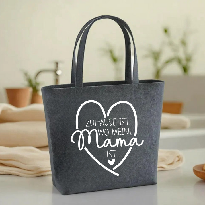 Filztasche „Zu Hause, wo meine Mama ist“ 🌸 - Lounis