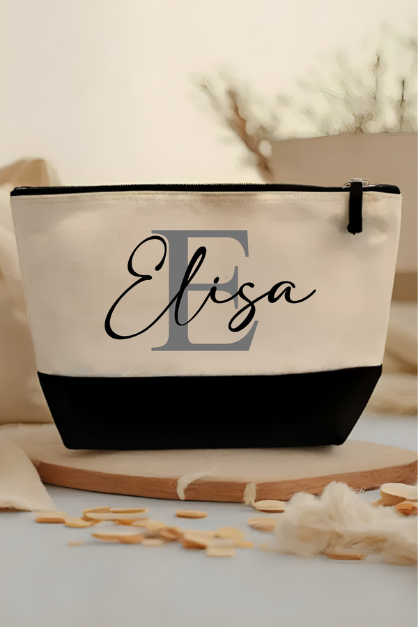 🌱Personalisierte Kosmetiktasche mit Initial und Namen